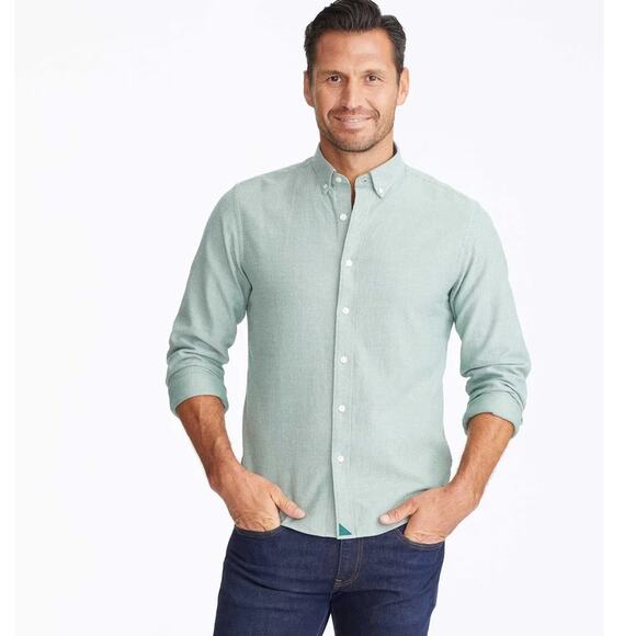 UNTUCKit Librando Cotton Button Down Shirt Slim Fit in Green Men's Size Medium - Picture 2 of 16